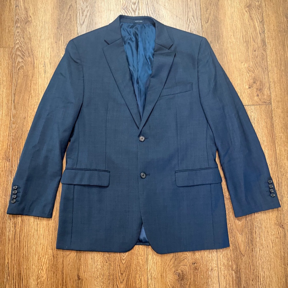 Ralph Lauren Mens 42R Blue Glen Plaid 100% Wool 2-Button Suit Jacket Blazer